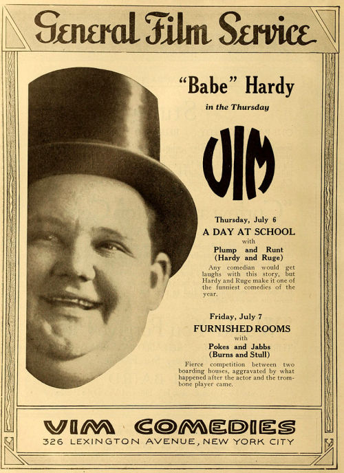  Advertisement in The Moving Picture World for the American film A Day at School (1916).A Day at Sch