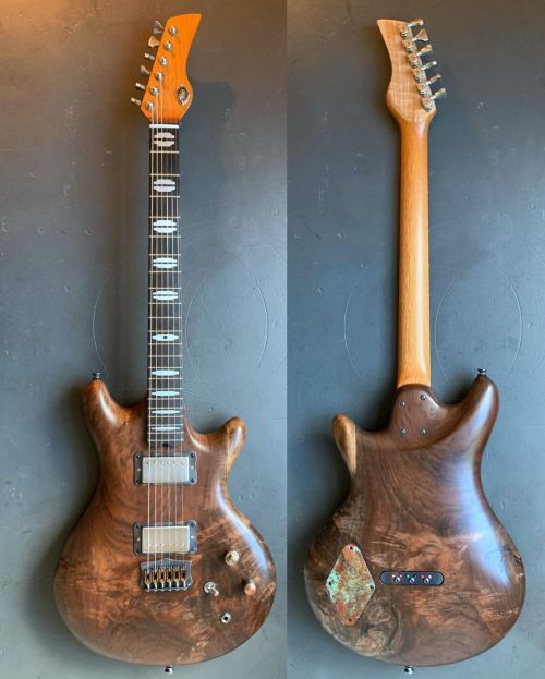 M-tone Walnut Venus. #coolguitars #handmade #guitarsmadeinportland #customguitar (at Portland, Orego