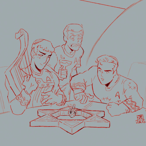 Getting A Headstart On Some Hanukkah Trek Art For Later This Year... I Gotta Go Work On Other Stuff Today