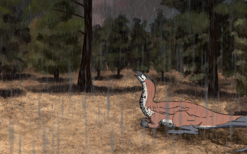goldenchocobo: Day 16: Plateosaurus in the rainThis Plateosaurus takes the rain in stride as its sti