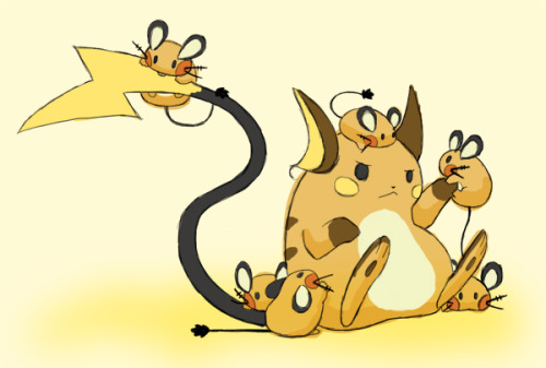 renegaderook:I wanted to draw a picture of Raichu and a bunch of Dedenne today.So I DID.Unfortunatel