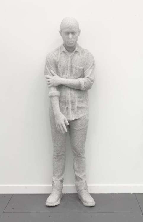 myampgoesto11:Daniel Arsham: Figure with crossed arms (2013), Waiting (2013)broken glass, resin