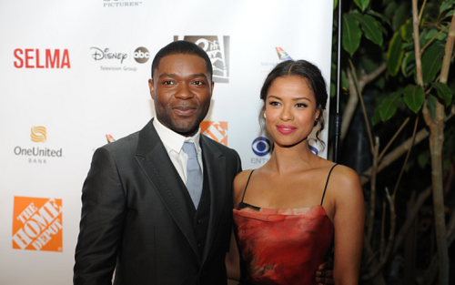 David Oyelowo with Gugu Mbatha-Raw arrive at the 6th Annual AAFCA Awards Taglyan Cultural Complex on