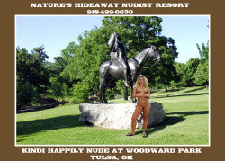 Nude Kindi At Woodward Park In Tulsa; Kindi Dares To Bare In A Public Park (Kindi