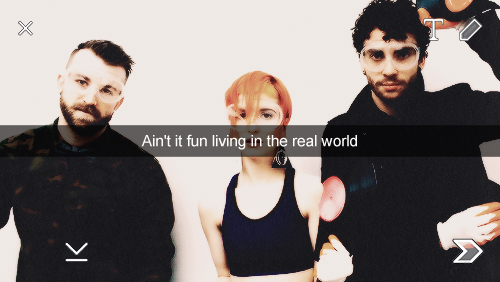 anklebitters:  Paramore in snapchats (part 1). 