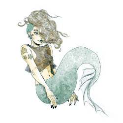 tinytelephones:  When in doubt, draw a mermaid.