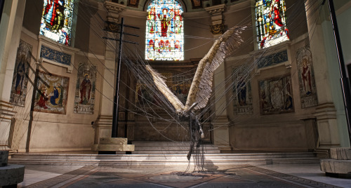 hesitation-wound:Lucifer (Morningstar) - Paul FryerA wax sculpture at the Holy Trinity Church Marleb