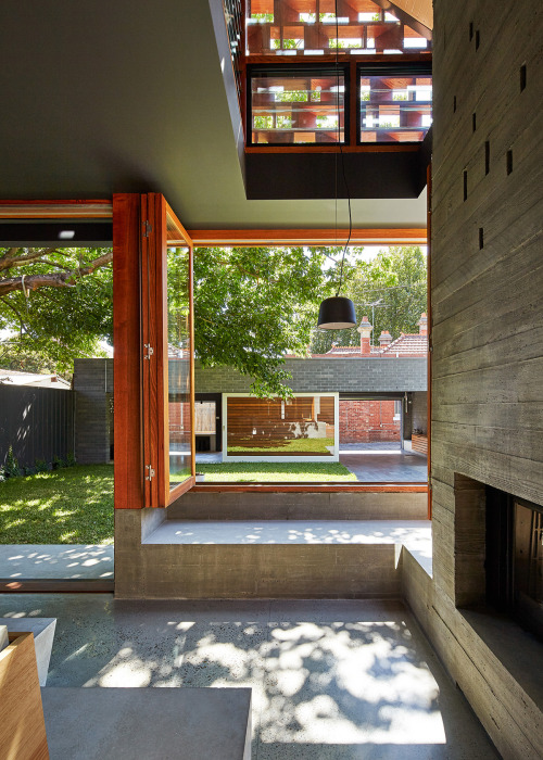 archatlas:  Local House Make Architecture A large part of the inspiration for the extension of this St Kilda Californian Bungalow comes from thinking about how this family live and connect with their community. Spaces are playful and have been conceived