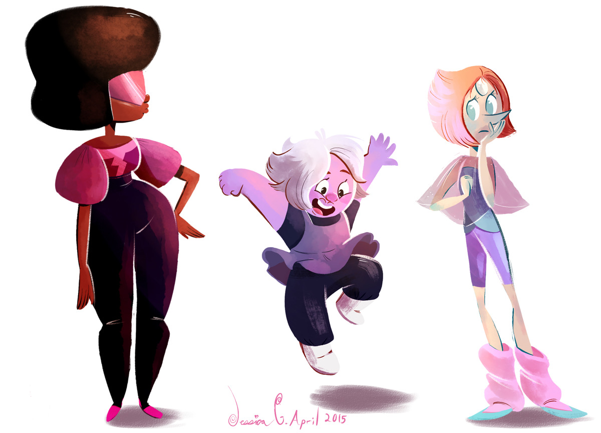 jazzedraws:  Oh look, I drew some Gems!I really like the 80s-ish style they were