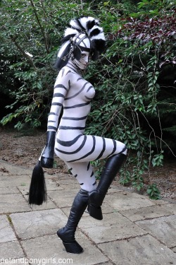 animal-play:  Not just a ponygirl… a zebra