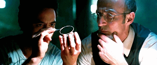 dailymcugifs:The individual strips had melted together into a singlering. Stark allowed time for it 