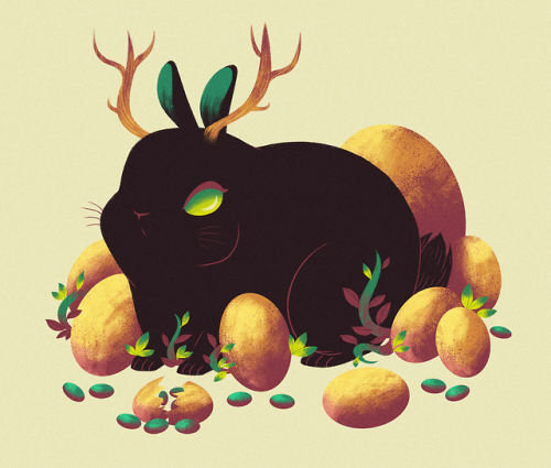 laskulls:The cryptid Easter Bunny brings you plentiful candies and golden eggs this day ✨