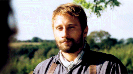 weloveperioddrama:Bathsheba and Gabriel looking at each other in Far From the Madding Crowd (2015)(r