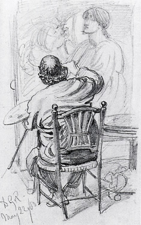 Rossetti Working on ‘The Day Dream’ by Frederic Shields, 1880