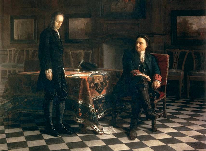 Nikolai Ge (Voronezh 1831 - Khutor Ivanovsky 1894); Peter the Great interrogating