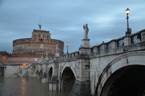 mostly-history:PonteSant'Angelo across the Tiber (Rome, Italy).