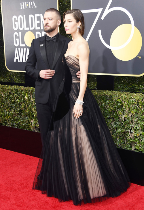 Justin Timberlake and Jessica Bielattend the 75th Annual Golden Globe Awards at The Beverly Hilton H