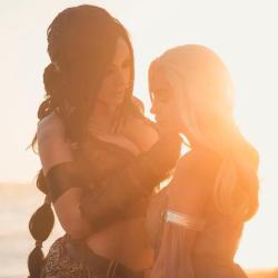 love-cosplaygirls:  Khal Drogo and Daenerys by Meg Turney and Jessica Nigri