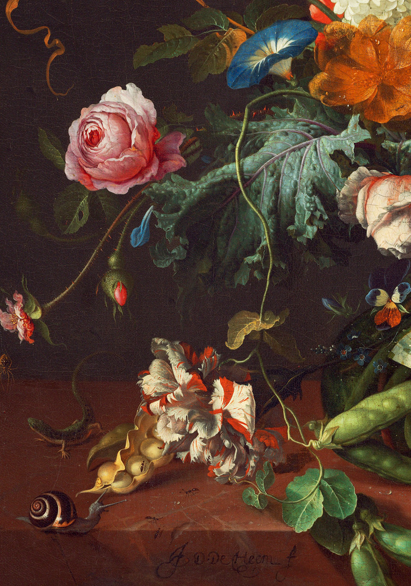 jaded-mandarin:  Jan Davidsz de Heem. Detail from Vase of Flowers, 1660. 