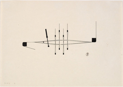 Lena (Meyer-) Bergner illustrating weaving techniques, 1943. Drawing, ink. Via Harvard Art Museums