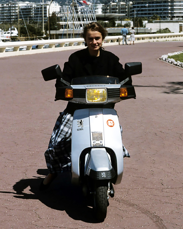 Sandrine Bonnaire photographed by Jean-Claude Deutsch at the Cannes Film Festival, 1985.