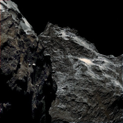 Actual colour photograph of comet 67P Rosetta