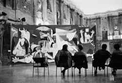 hauntedbystorytelling:René Burri :: Picasso’s Guernica in Milan, Palazzo Reale, 1953