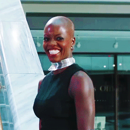 womenofmcu:Ayo smiling in Black Panther deleted scene (x)
