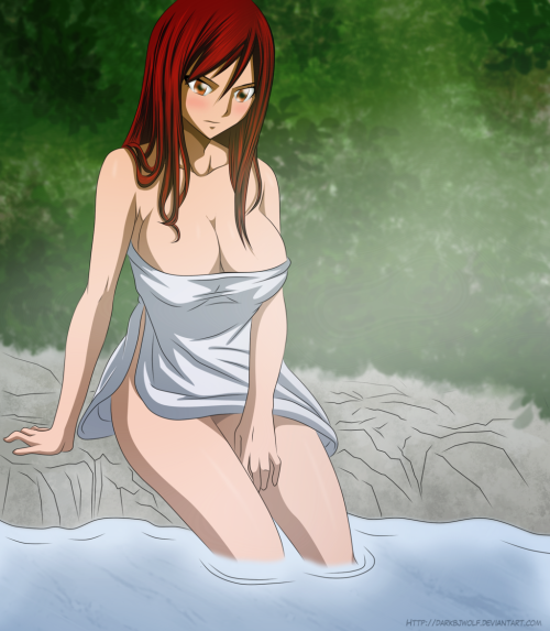 hentaifairytailx:  Kawaii Yuri Hentai Fairy Tail Erza Lisana Lucy Heartfilia !