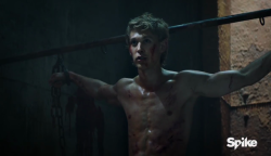 shirtlessthomas:Austin Butler shirtless tied up in The Shannara Chronicles 2-03