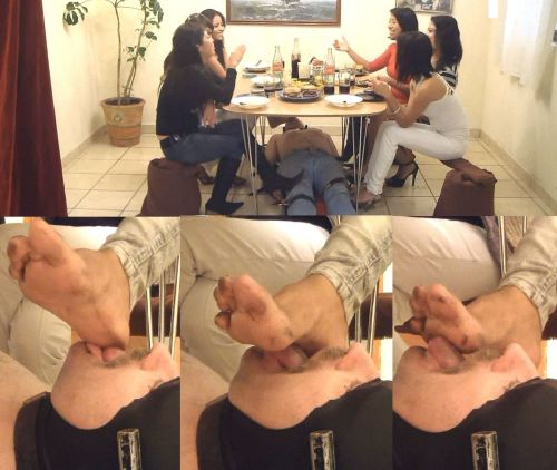 ¡Bajo los pies de mexicanas! :)Role play - Mexican girls &amp; white boy: Pt.7 Under the t