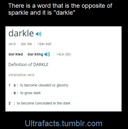 leadhooves:  ultrafacts:  Fact Source: http://www.merriam-webster.com/dictionary/darkle