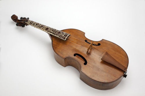 Bass viol mash-up, 1850. England.This bass viol is made up from pieces of different instruments. The