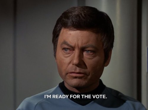 Boldly go to your polling stations.