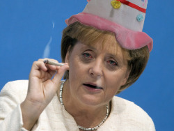 germanlanguagerocks:  angelamerkelforever:  Angela Merkel with a joint.   blaze it bundestag