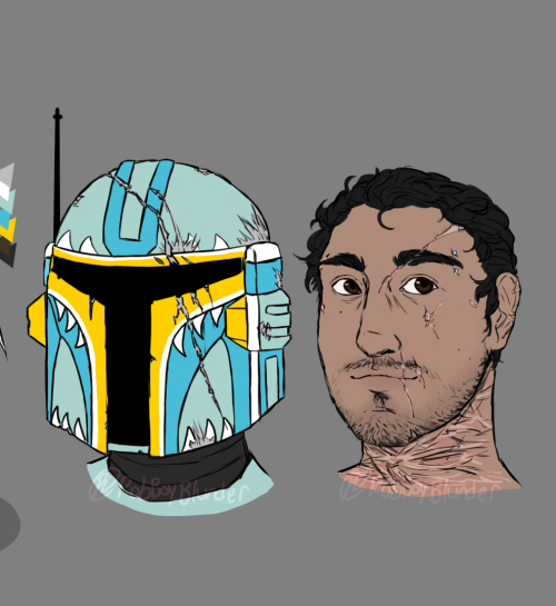 Another OC Ref sheet for my shared star wars AU Space Opera; This is Slayer (real name Dex Otun) a m