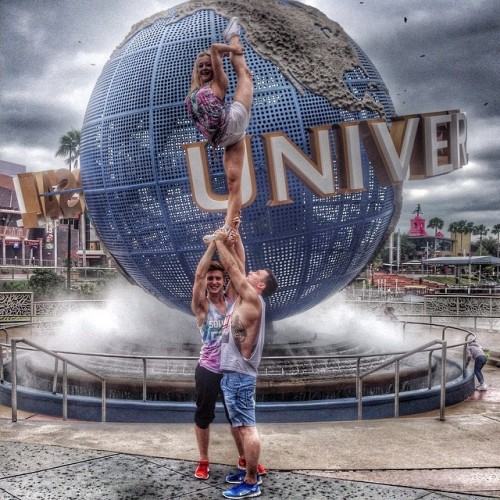 anthonys-extreme: Practising before worlds 2014 #cheerleading #whereihandstand #universalstudios by 