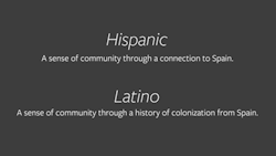 ucresearch:You say hispanic, I say latinoMost use the words interchangeably these days, but the “hispanic” identity originated from an initiative in the 1970s to give Latin American’s in the United States a more unified voice in politics. UC Berkeley