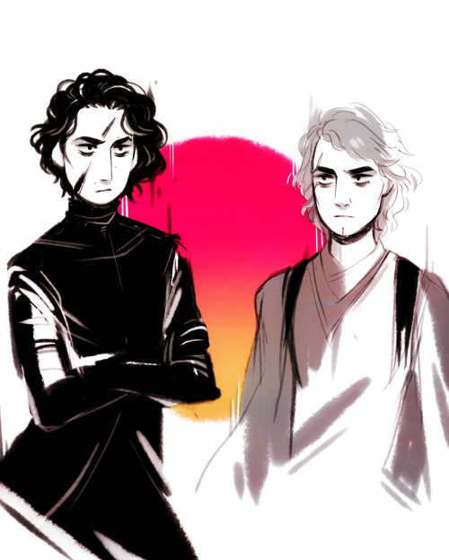 flowersilk:some kylos.. bonus anakin bc Kylo is rocking the same dark side skywalker luscious hair +