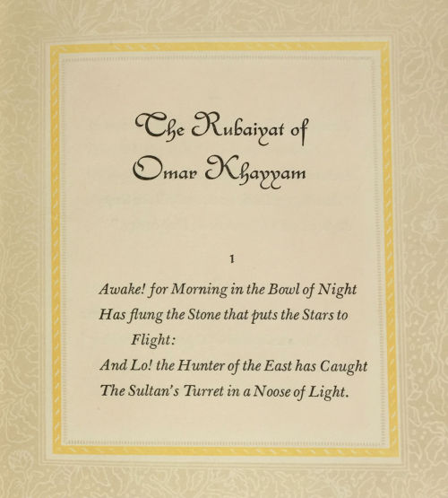 The Rubaiyat of Omar Khayyam is one of the most famous works of Persian literature. These two editio