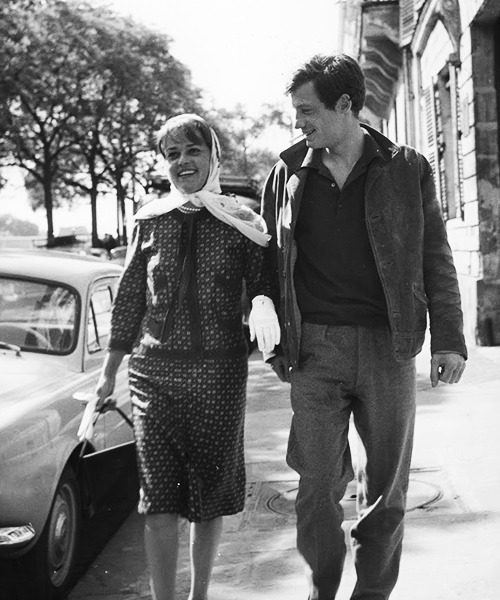 jacquesdemys: Jeanne Moreau and Jean-Paul Belmondo, 1960