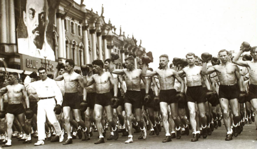 thesovietbroadcast - 1933 ☭ – Athletes Parade in Leningrad.Makes...