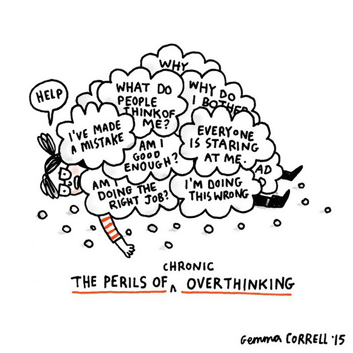 bestof-society6:Comical Illustrations Depict Anxiety’s Troubles by Gemma Correll 
