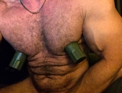 grabbyhaze:  eyepokers2die4:WHOA!!  I think these are Hog Nips.  Too big for my needs, but the guy sure is hot. Wish Sebastianrio would use these for a few years to see what hog nips really look like!