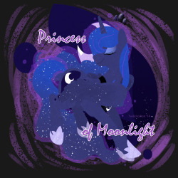 ask-rarijack:  twilidramon:  Luna, Princess of the night! I figured she was going to be the hardest (she was) but she turned out looking great! (available here as a shirt and here as a shirt and print)  ((Last but not least, Luna! — The Mod))  &lt;3