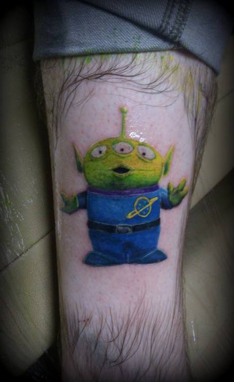 Fine line Toy Story inspired tattoo on the inner wrist