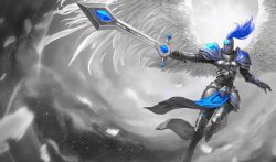 Monochromatic Splash Art: Silver Kayle by AODRG 