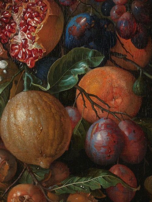 Jan Davidsz. de Heem, Festoon of Fruit and Flowers (detail), 1660 - 1670. Oil on canvas, 74 × 60cm. 