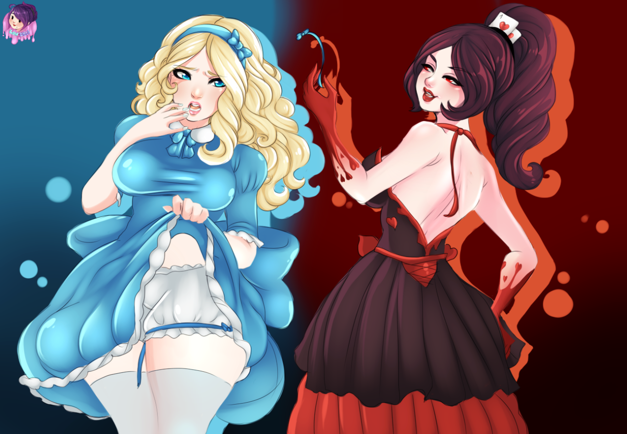   Alice and Red Queen skin idea for Hel :)Clothed /Nude version in high-res at Patreon.