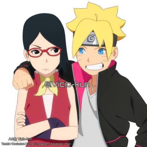 First time drawing Boruto and Sarada together “ I guess she isn’t too happy about that&r
